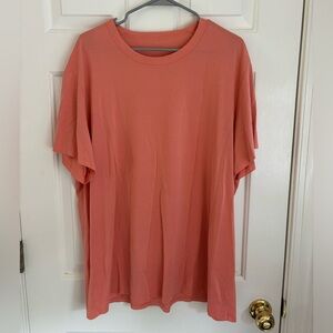 lululemon fundamental t shirt in sunny coral size xxl!